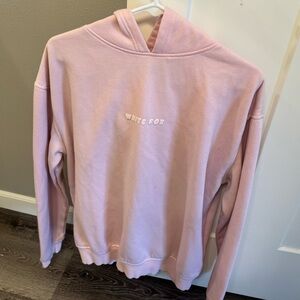 Pink white fox hoodie